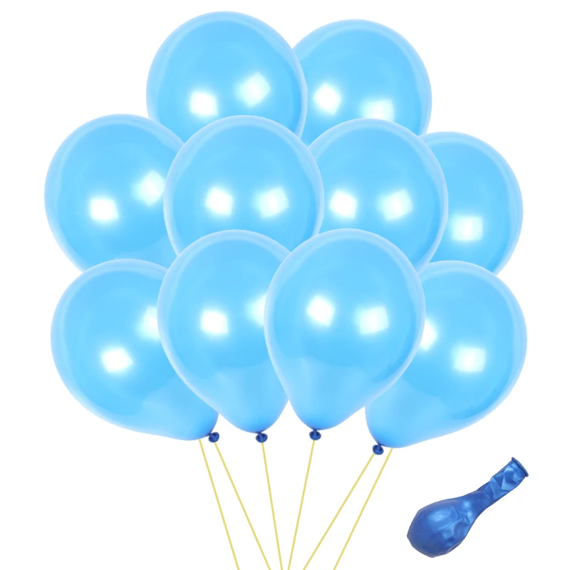 10pcs blue 10 шт./партия воздушные шары на день рождения 1,5 г 10 дюймов латексные воздушные шары золотой красный розовый синий жемчуг свадебный шар мяч детские игрушки Воздушные шары - Цвет: 10pcs blue