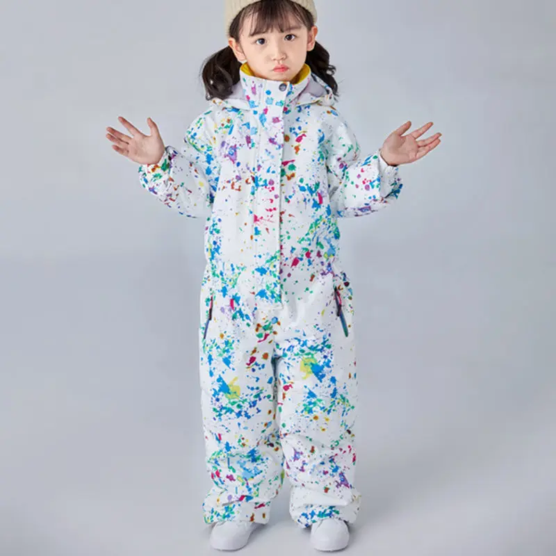 Детский Зимний лыжный костюм водонепроницаемая ветрозащитная теплая зимняя