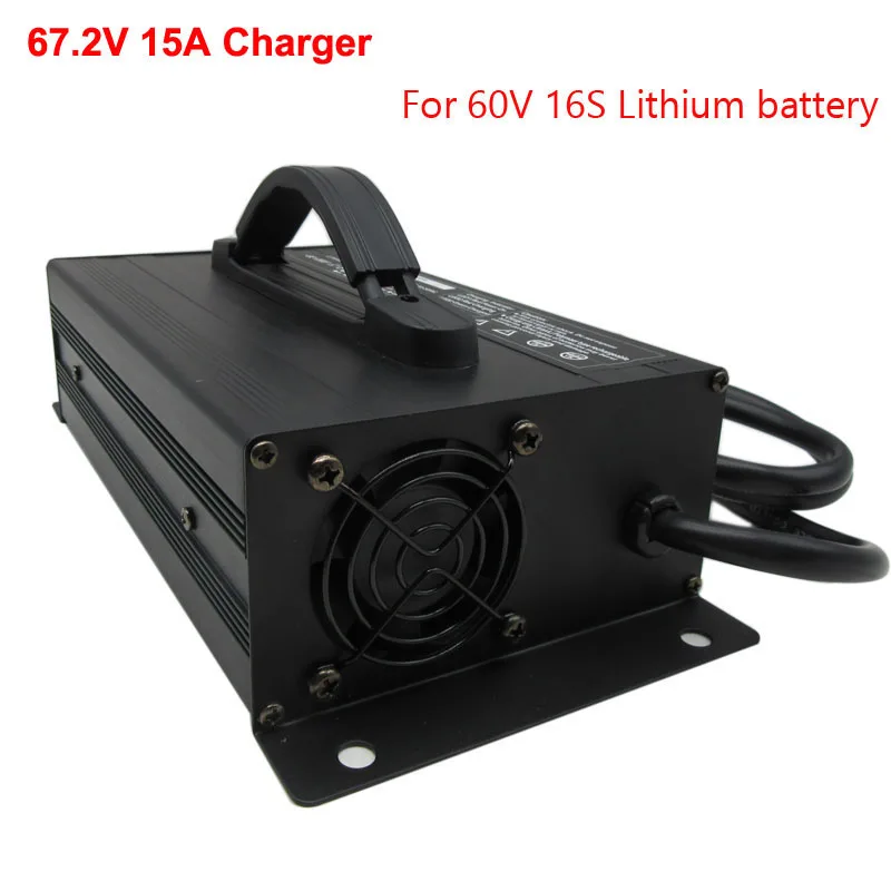 

60V 15A Lithium 1200W 16S 67.2V Li-ion Scooter Ebike Fast Charger For 60 Volt Forklift Touring Car Sweeper Motorcycle Battery