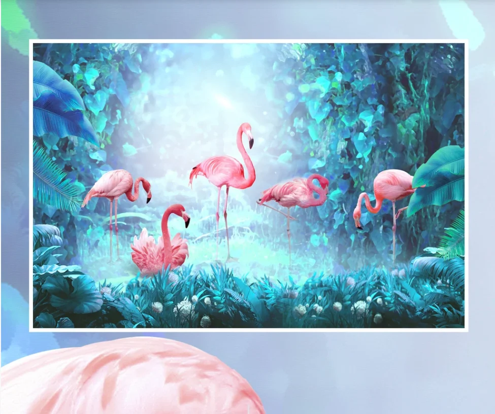 3D фотообои на заказ Скандинавский современный минималистичный тропический лес