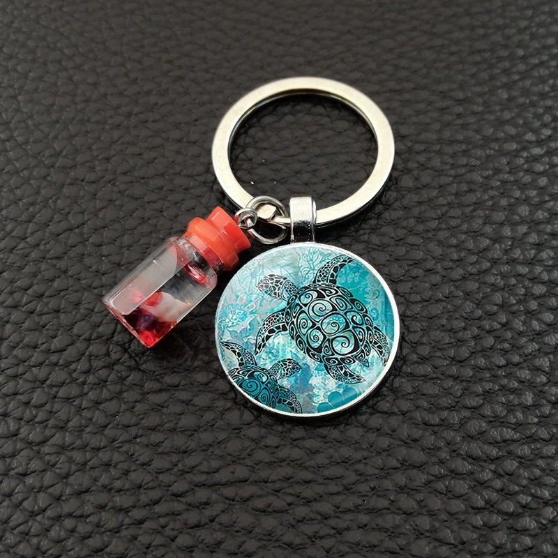 Брелок для ключей в виде морской черепахи Дельфина ракушки стеклянной