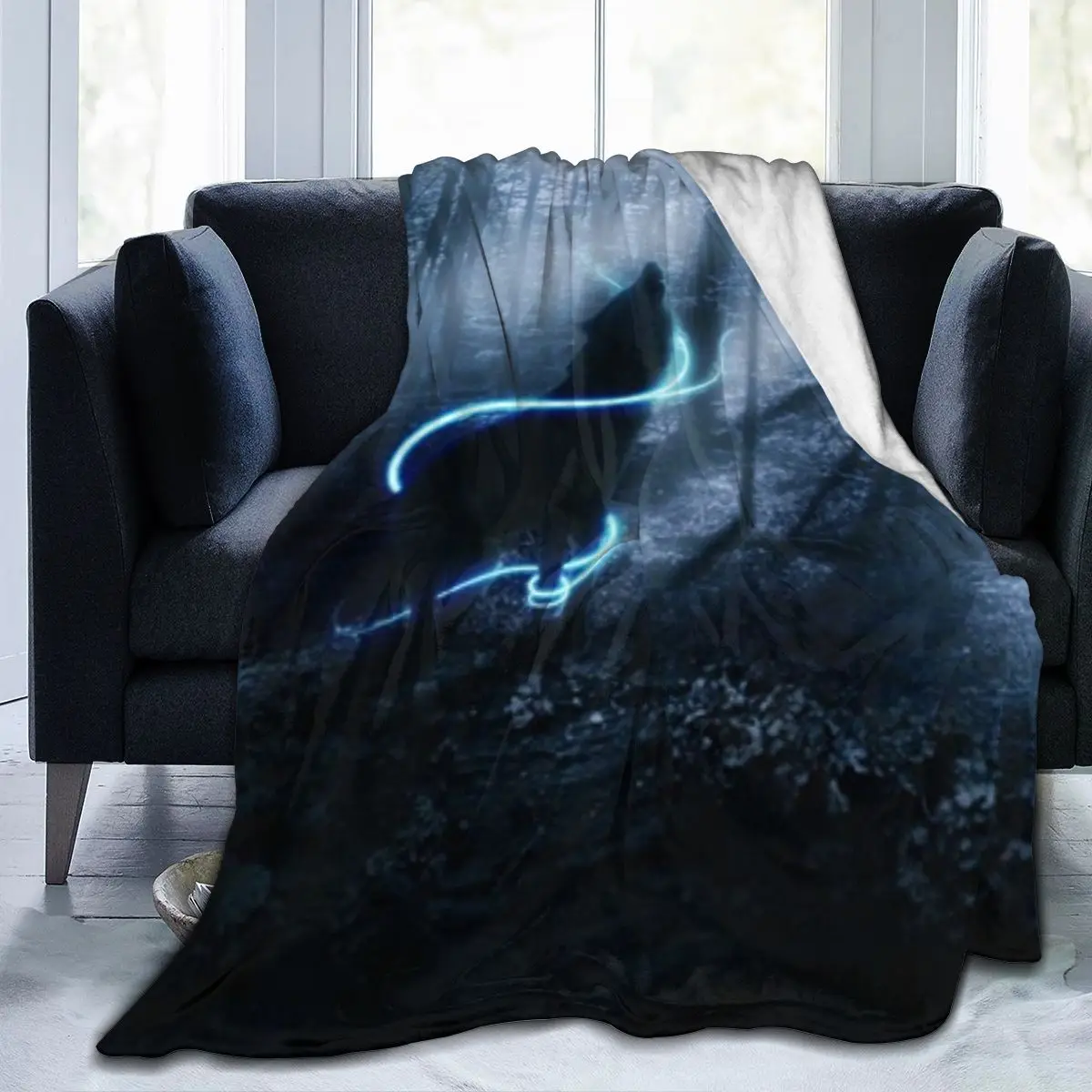 

Wild Wolf And Moon Animals Galaxy Fleece Throw Blankets For Sofa Bed Couch Dropship Wholesaling Drop ship