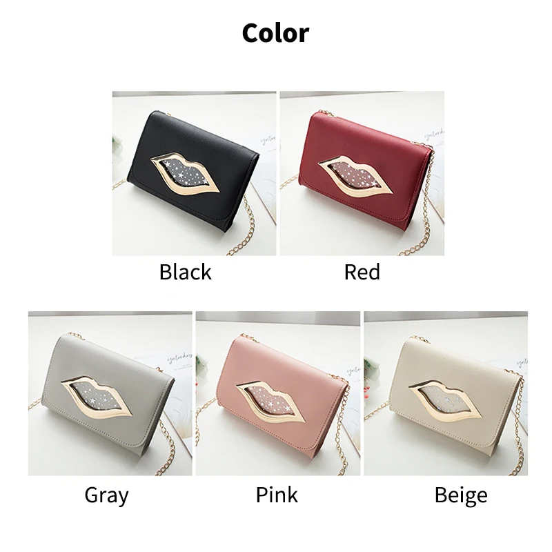 Женская сумка-конверт QUDAI новинка 2020 клатч с украшением в виде губ