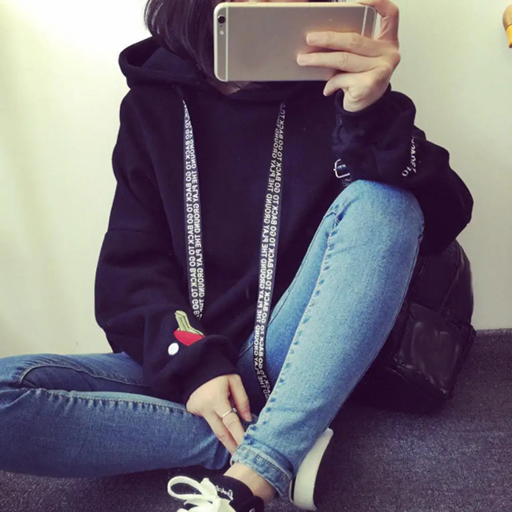 Harajuku модные осенне зимние женские толстовки рисунок с милым медведем для девочек