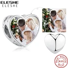 ELESHE 925 серебро сердце, Очаровательные бусы, соответствуют оригинальному браслету, персонализированные пользовательские фото браслеты с подвесками сделай сам, ювелирное изделие Рождественский подарок