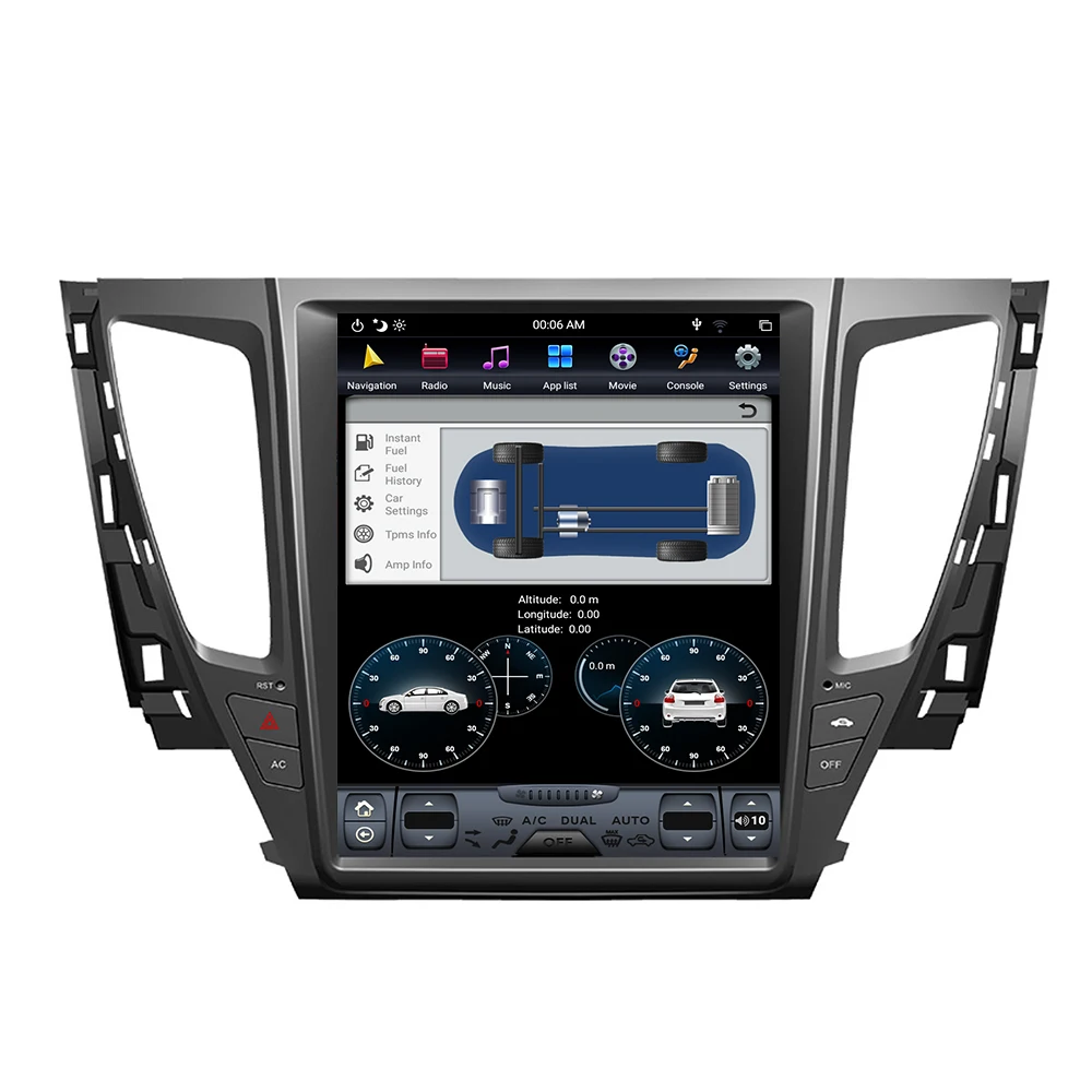 

ZWNAV Vertical Screen Tesla Style Android 9.0 12.1" Car Multimedia For Mitsubishi Pajero Sport Montero Radio GPS Navigation