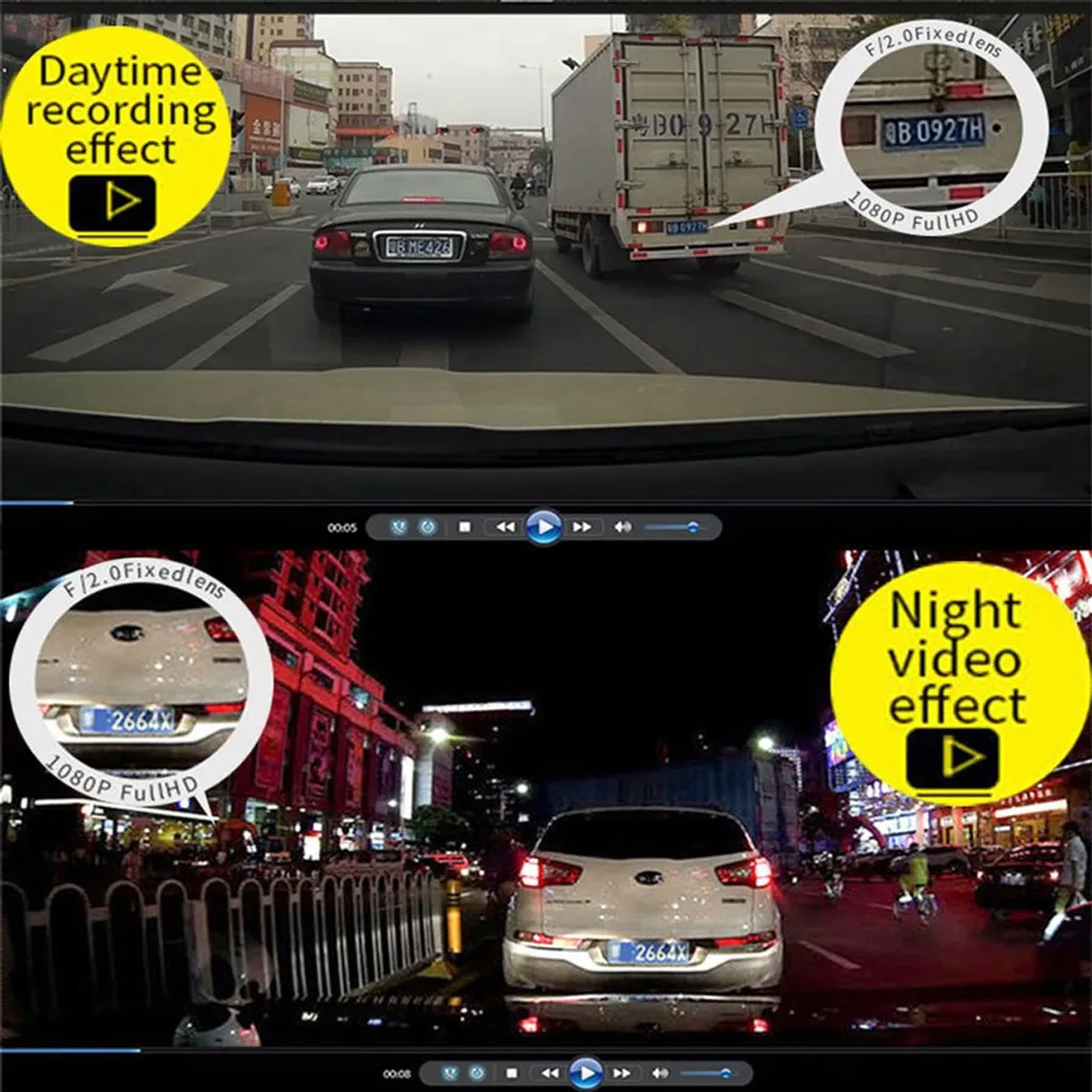 Автомобильный видеорегистратор 4 дюйма ЖК-дисплей FHD 1080p угол обзора 170 градусов |