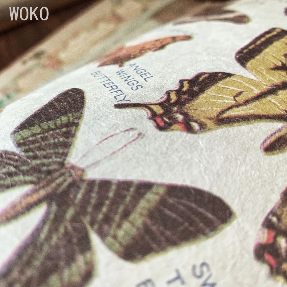 WOKO 40 листов Винтажная настольная книга материал старая бабочка растение птица цветок грибы фоновый коллаж бумажная наклейка, сделай сам, скрапбукинг