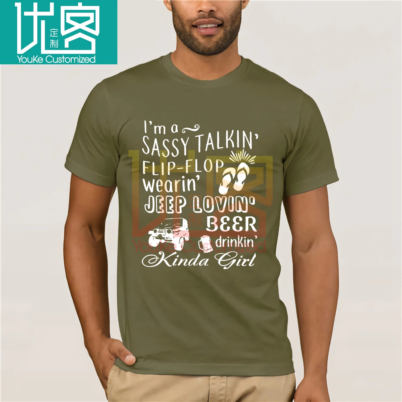Im A Sassy Talkin Flip Flop Wearin Jeep LovinT рубашка | Мужская одежда