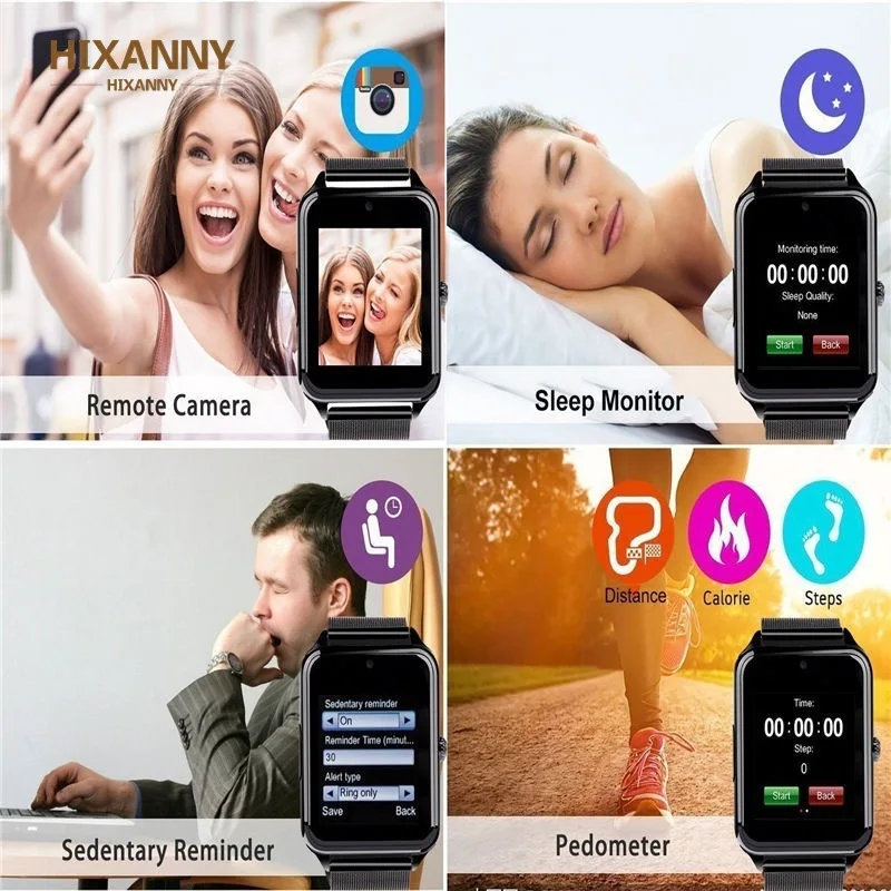 Bluetooth GT08 Plus Смарт часы с металлическим ремешком Z60 наручные Поддержка Sim TF карты