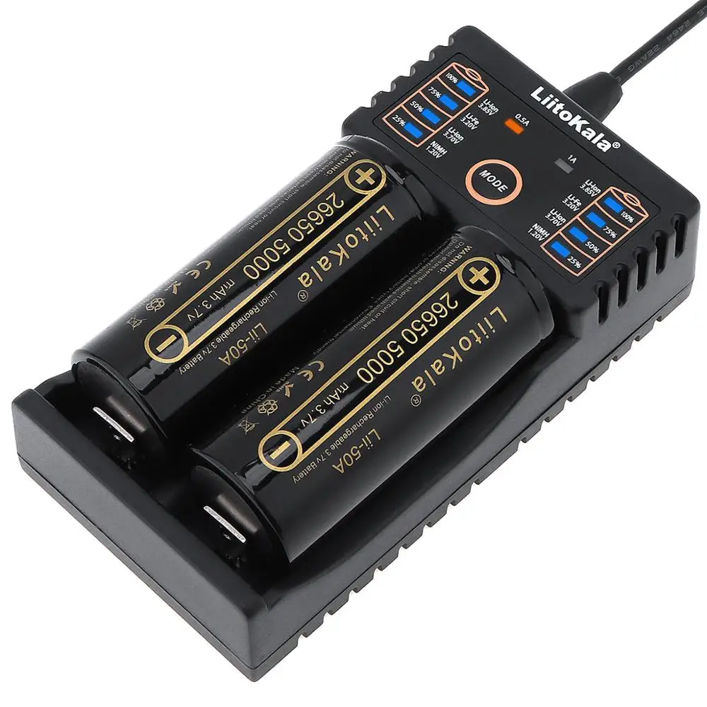 Зарядное устройство LiitoKala для фонарика 2 шт. перезаряжаемая батарея HK аккумулятор