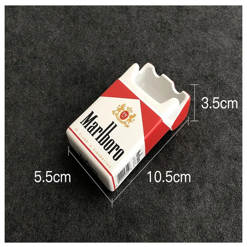 

Creative Ceramic Tobacco Cigarette Pack Shape Ashtray, Bedroom Living Room Ash Tray Ceramic Ashtray Cigarette Ashtray