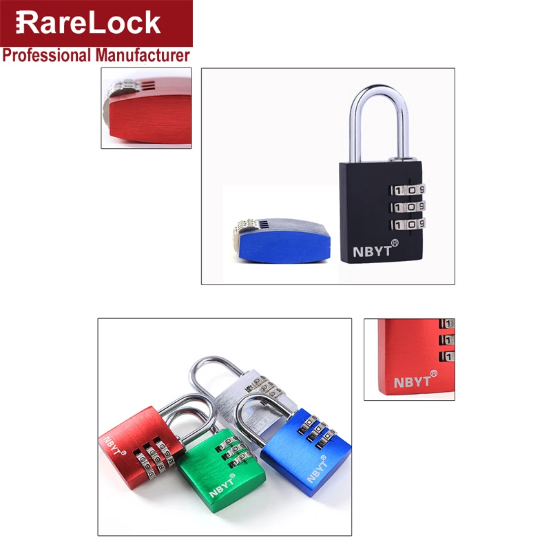 5 цветов Алюминиевый Комбинированный Замок для двери шкафа тренажерного зала 3