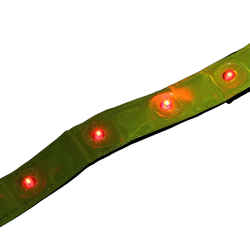 

2 x Reflective Band Arm Leg Strap Belt 4 LED Light Cycling Running Jogging