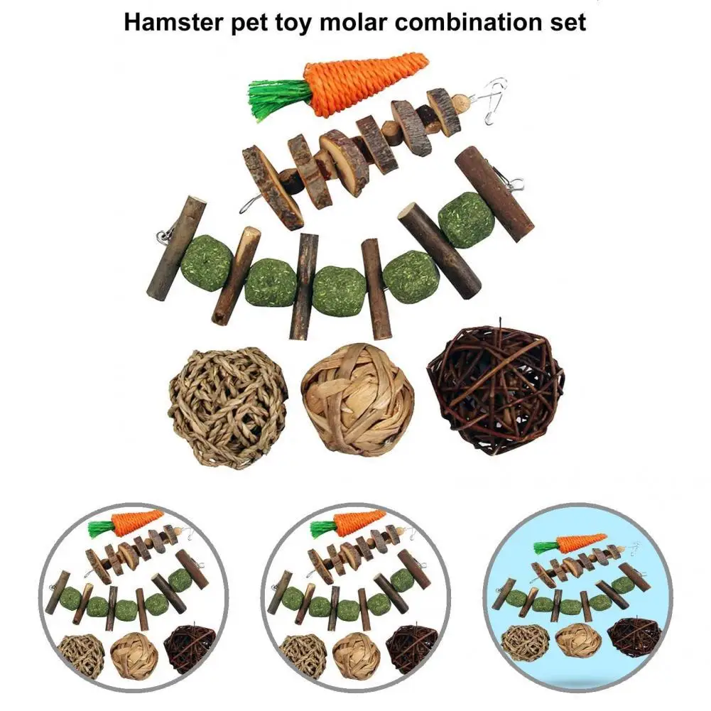

Rabbit Toy Promote Intestinal Digestion Practical Boredom Relieving Rabbit Skewers Toy Hamster Toy Chew Toy 6Pcs/Set