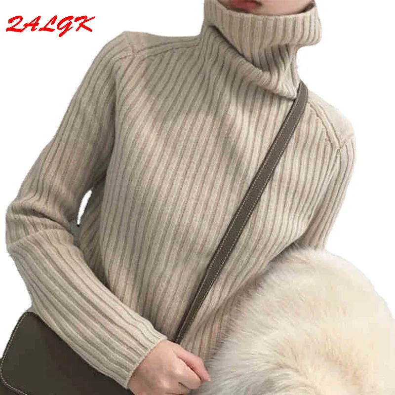 

High Quality Knitted Bottoming Shirt Women Autumn and Winter New High-neck Padded Top Slim Fit Solid Color All-match Clothes