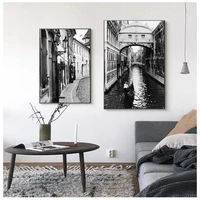paris city street landscape wall art canvas painting nordic posters and prints black and white pictures for living room interior