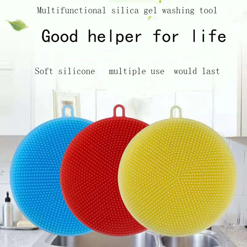 

Silicone Dishwashing Brushes,Cleaning Food Grade, Non-Stick Towel Scrubber for Kitchen Wash Dish /Bowl Brush/Fruit /Vegetable