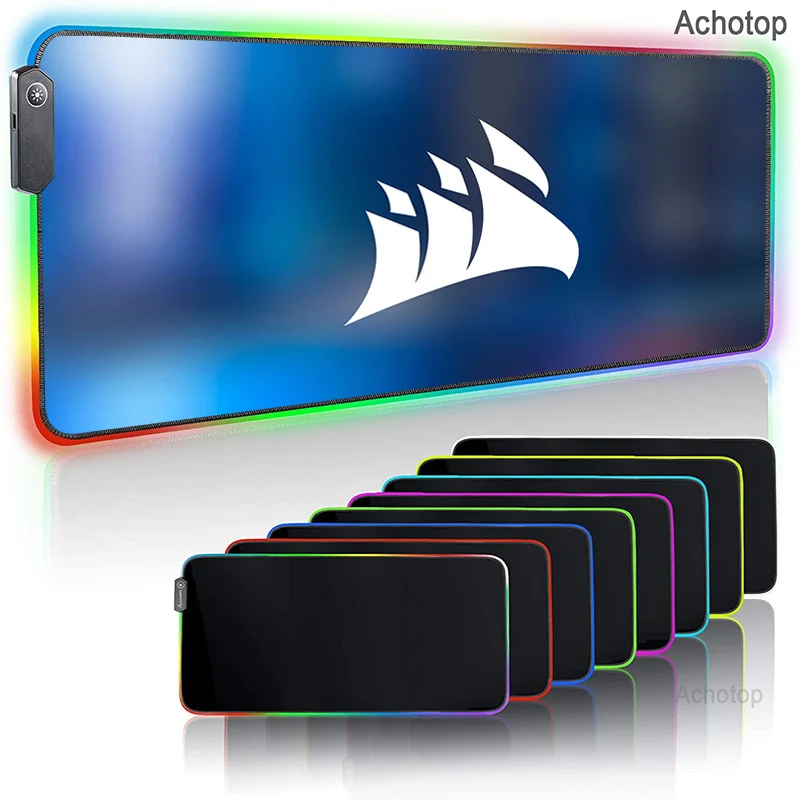 

LED Color Luminous RGB Game Mouse Pad CORSAIR Large PC MousePad Desktop Pad USB Mause Pad with Backlight 40X90/25X35CM Desk Mat