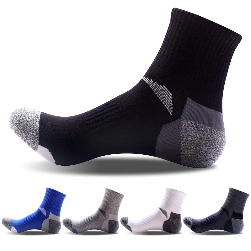 

Men Fashion Outdoor Cotton Terry Cushion Mid Calf Quarter Marbel Sports Socks