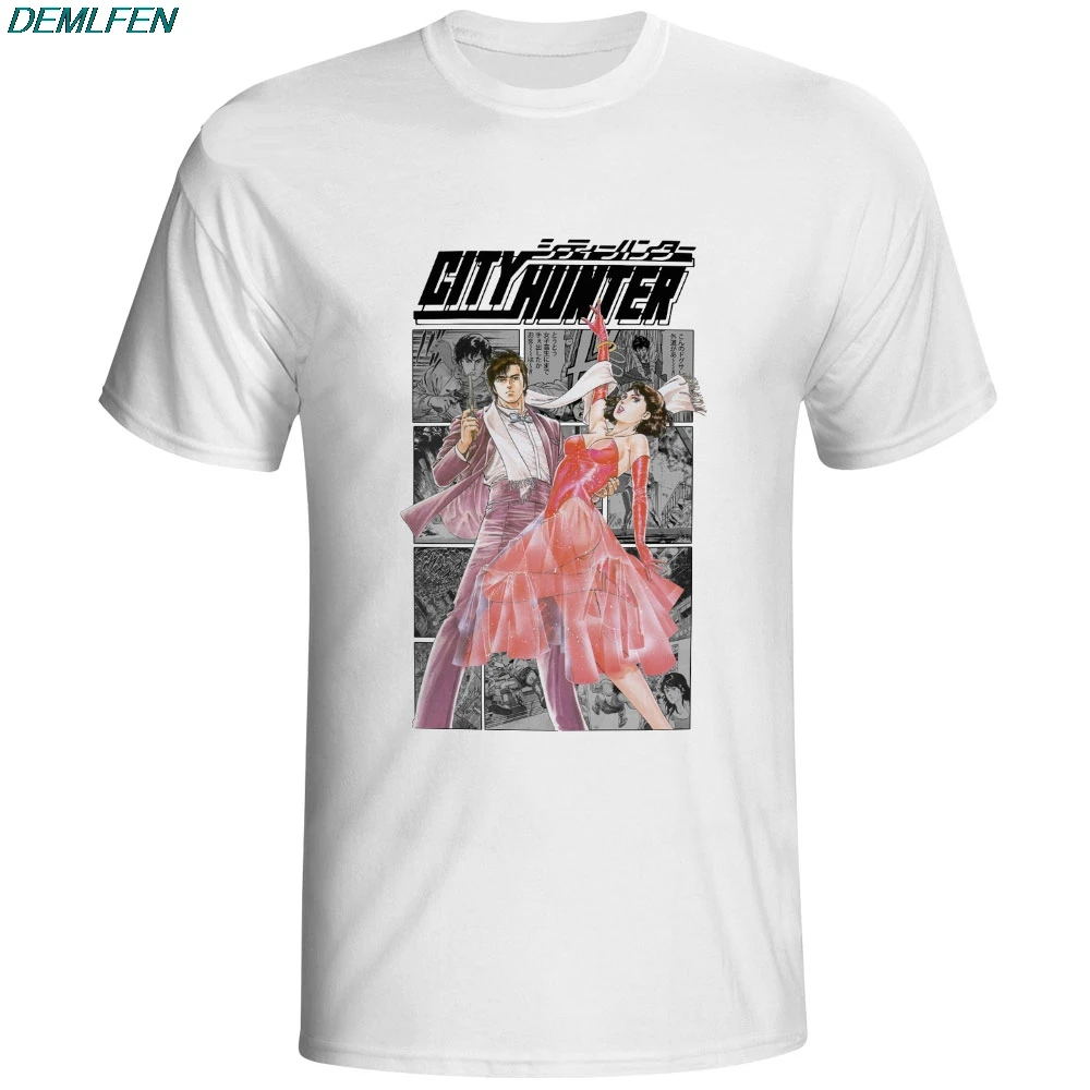 Футболка в стиле ретро с изображением охотников и городских манг модная футболка