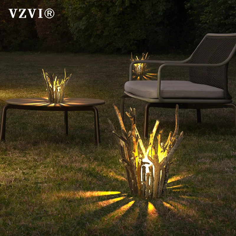 

VZVI Waterproof Solar Outdoor Lawn Lamps LED Blubs Villa Garden Landscape Deck Decor Atmosphere Imitation Plant Light Bakelite