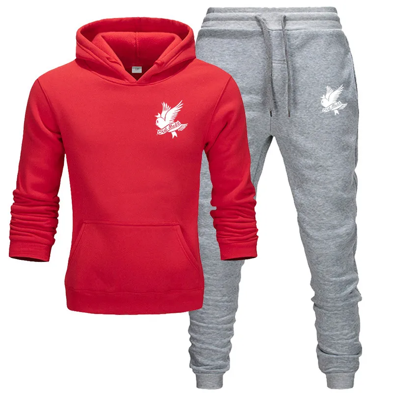 Новый костюм с капюшоном спортивная одежда Мужская Флисовая теплая толстовка