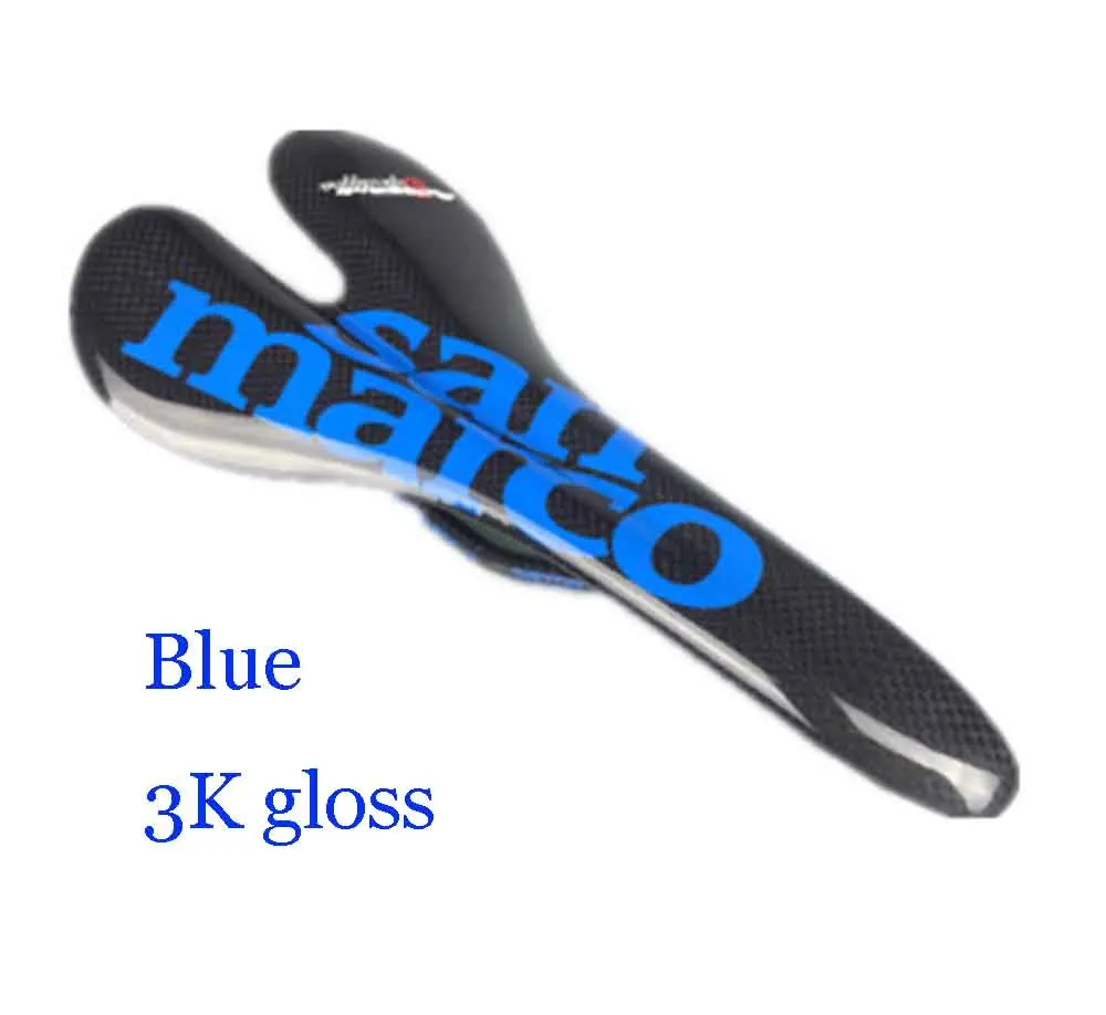 Blue gloss Полностью углеродное волокно велосипедное седло 3K Блеск/матовая дорога горный велосипед переднее сиденье велосипеда седло - Цвет: Blue gloss