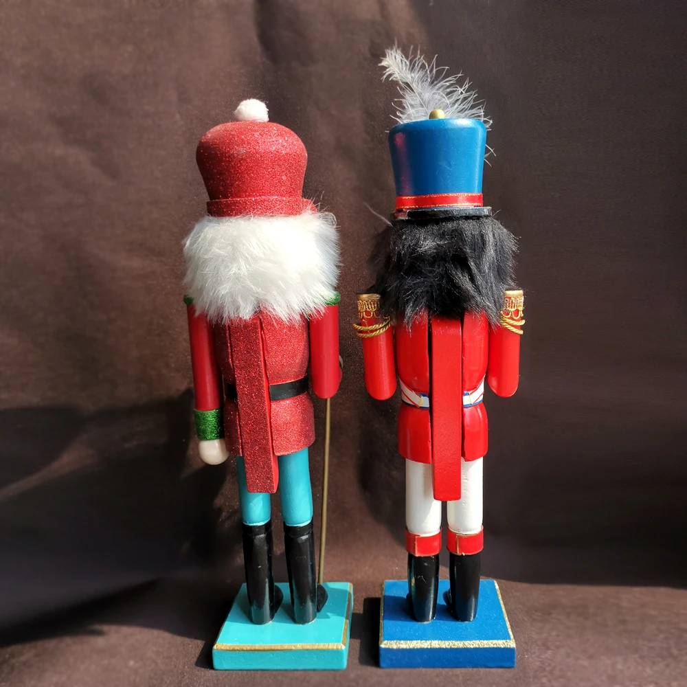 35 см барабанщик-гайкер солдат марионетка редкая Рождественская резьба по дереву