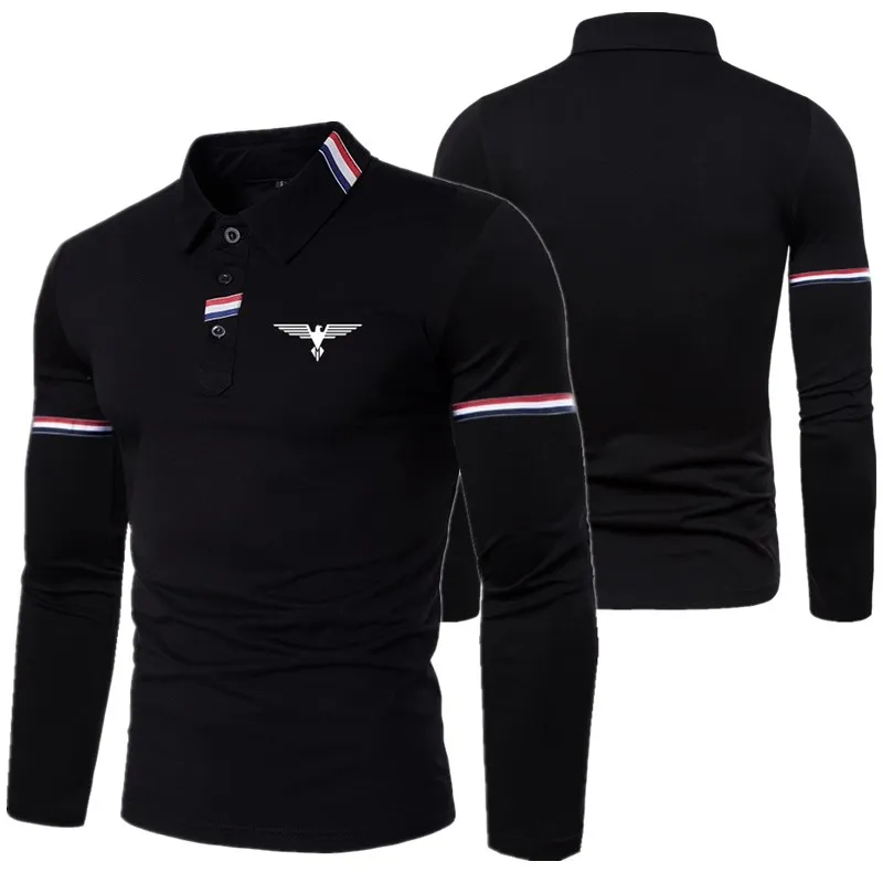 New fashion new men's long-sleeved casual polo shirt | Мужская одежда