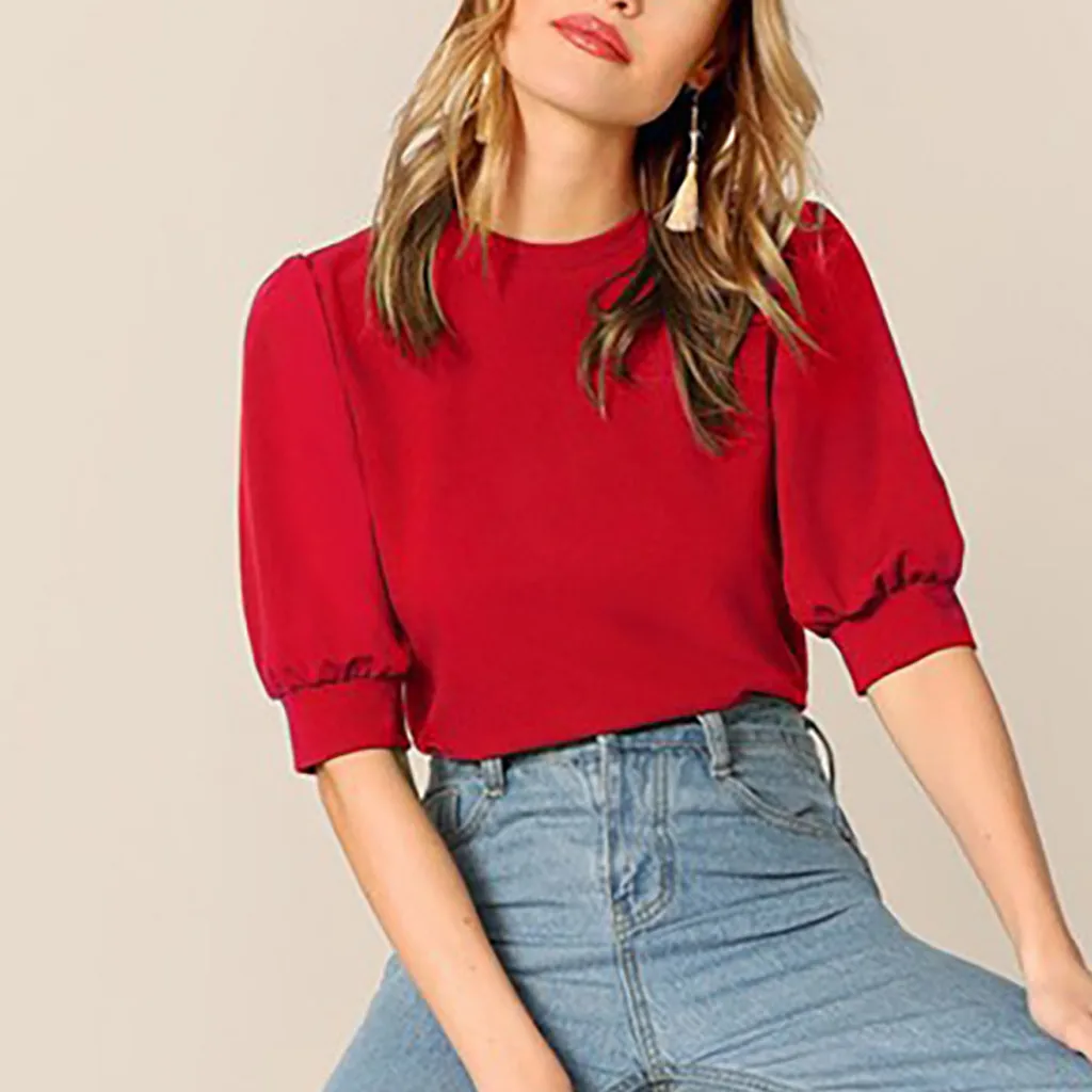 Повседневная однотонная женская футболка с коротким рукавом сексуальная