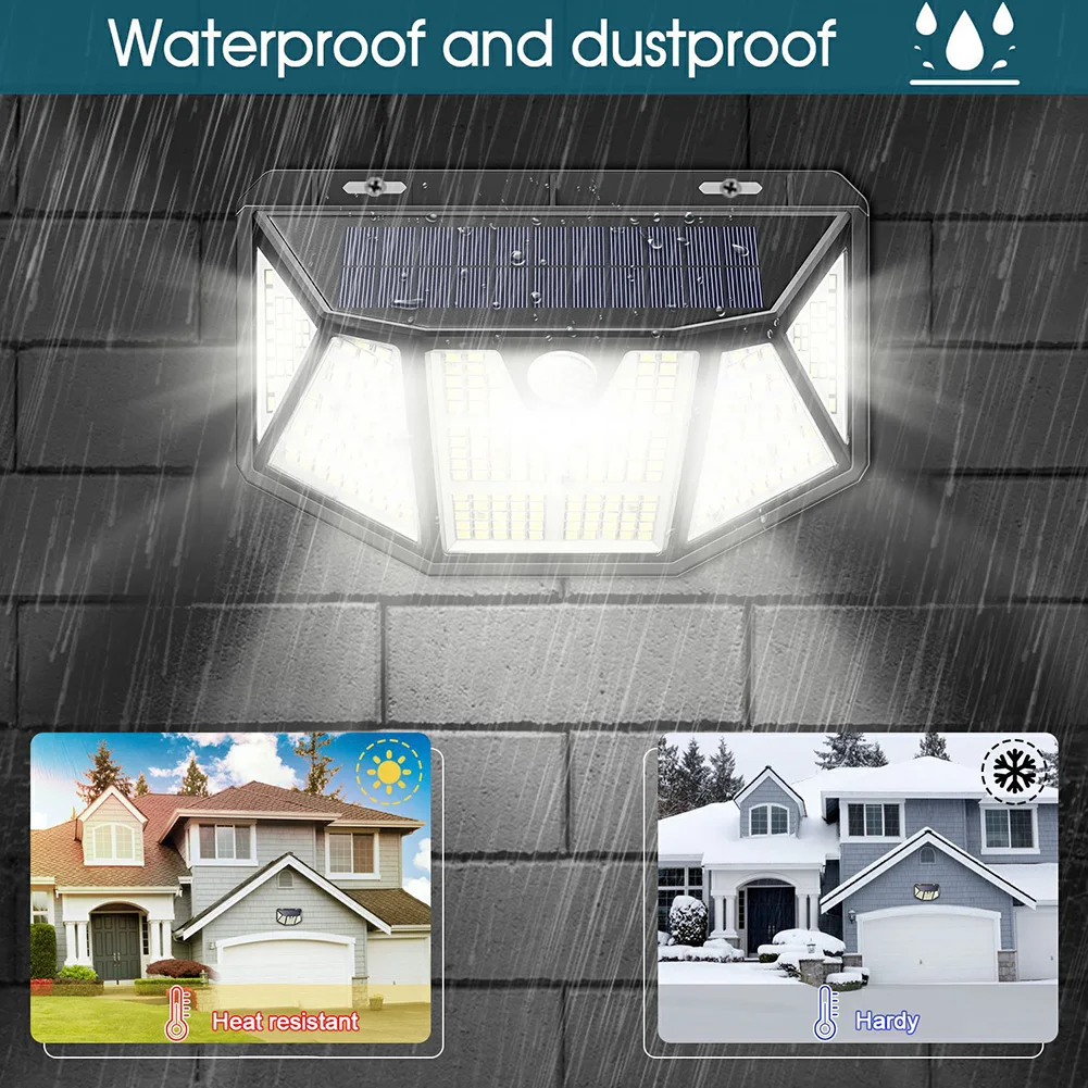 

Sunlight Street Lamp Country House Outdoor Waterproof Solar Wall Lamp 310 LED Wide Angle Human Body Sensor Lights