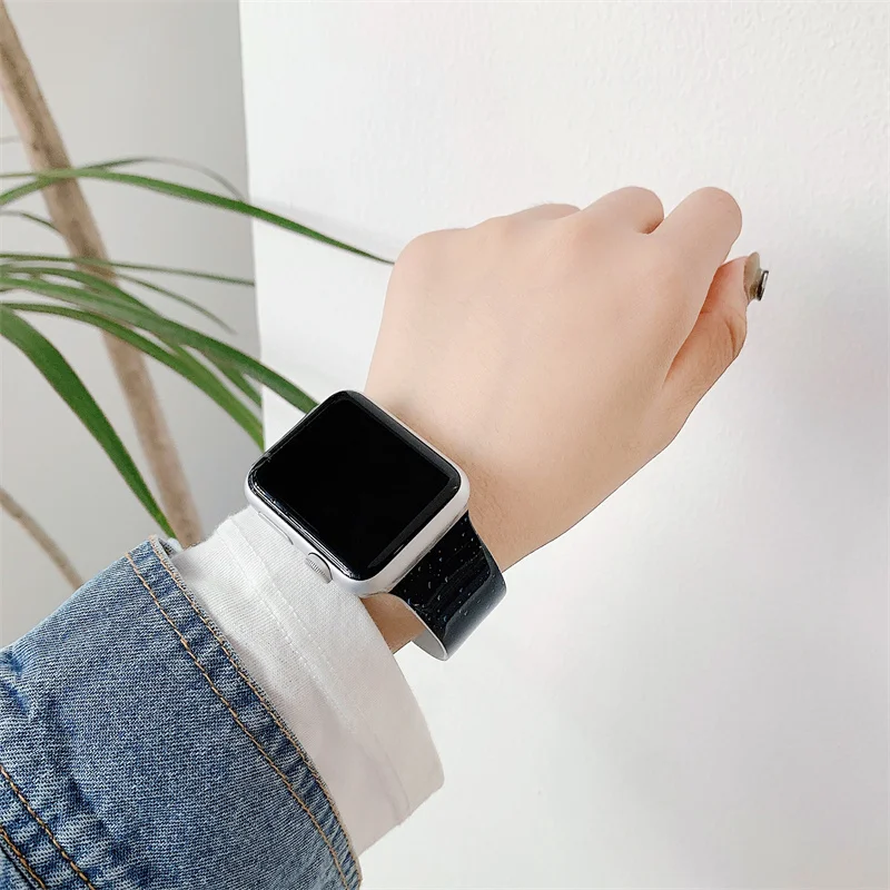 Ремешок силиконовый для Apple watch band 41 мм 45 декоративный браслет с принтом iWatch Series 5 4