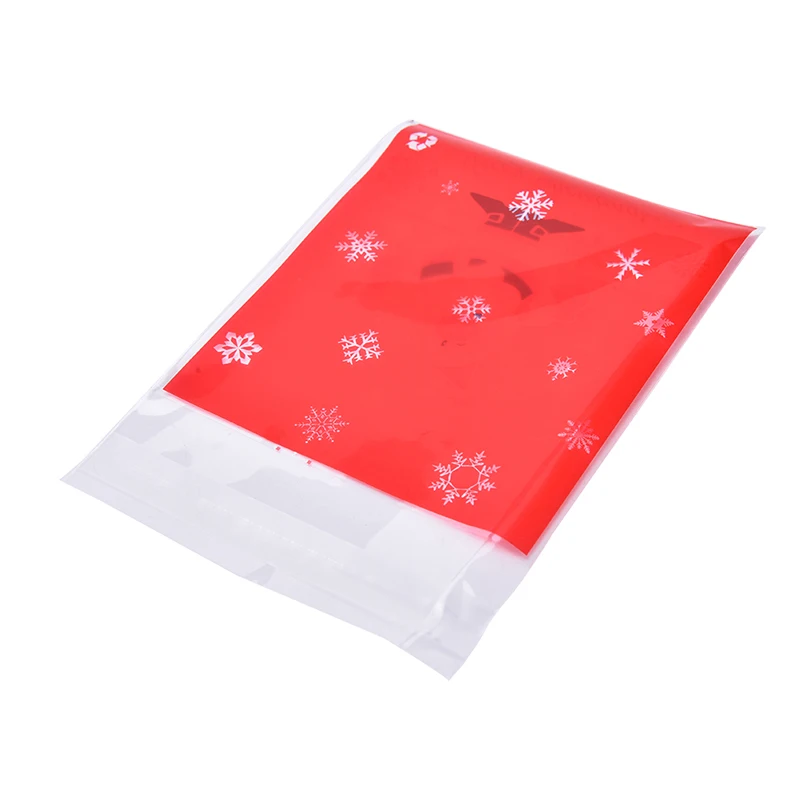 

100Pcs Christmas Santa Claus Moose Snowman Self-adhesive Cookie Packaging Bags For Biscuits Snack Christmas Decoration Wholesale