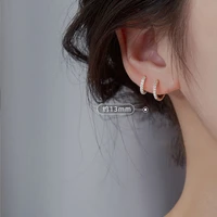 s925 sterling silver zircon geometric earrings for women jewelry ear buckle temperamental tide female golden fashion gift