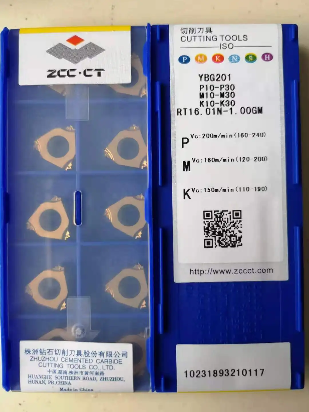 Оригинальные ЧПУ вольфрамовые карбидные резьбовые вставки ZCC.CT RT16.01N 1.00GM YBG201 для