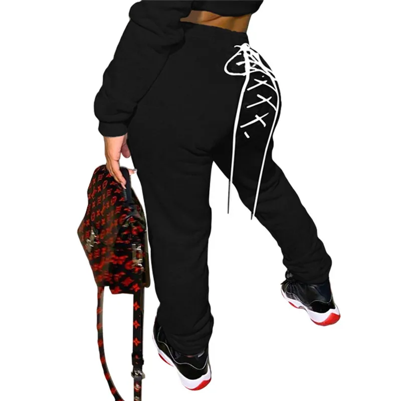 

Повседневные женские штаны на шнуровке, модные повседневные спортивные брюки для бега, уличная одежда