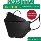 10 шт. ffp2mask черный kf94masks mascarillas fpp2 для мужчин и женщин 4 слоев фатина модные маска на лицо mascarilla fpp2 homologada маска