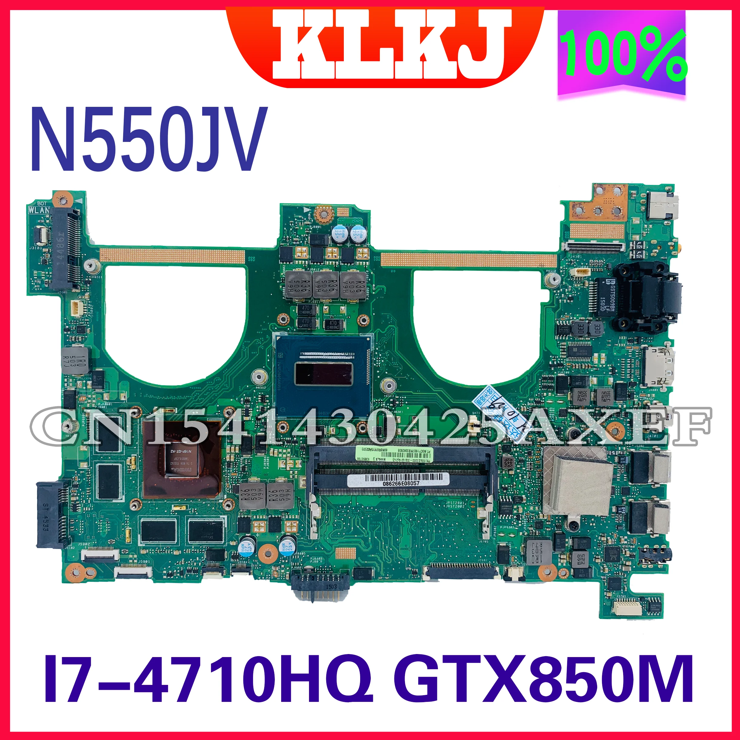 

Dinzi N550JV Laptop Motherboard For ASUS ROG G550JX G550J N550JX N550JK N550J Mainboard I7-4710HQ GTX850M 100% fully tested