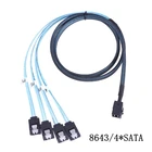 Mini SAS кабель внутренний Mini SAS SFF-8643 для 4 SATA 7pin узловых жестких дисков 6 Гбитс, Raid кабель для сервера данных 0,5 м 1 м
