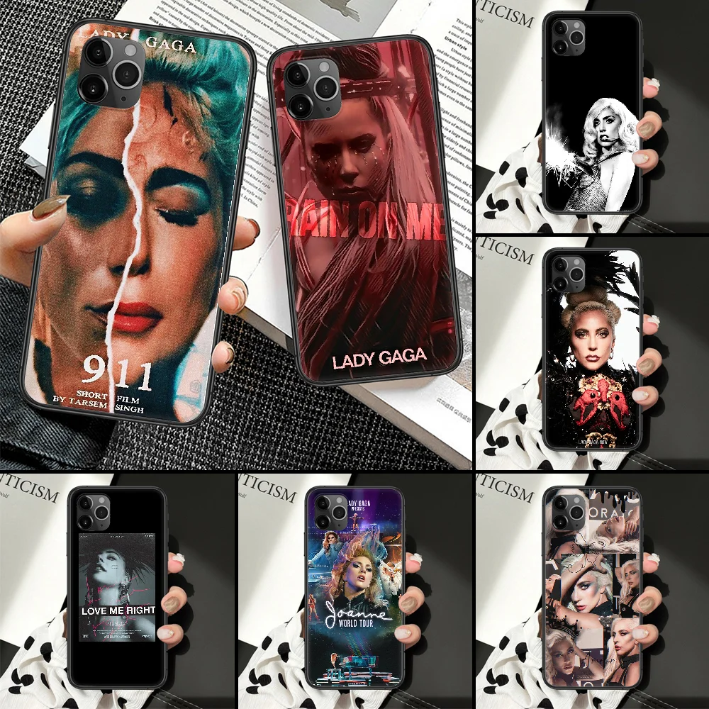RAPPER Lady gaga Phone Case For iphone 5 5S SE 2 6 6S 7 8 11 12 Mini Plus X XS XR Pro Max black 3D funda painting shell pretty