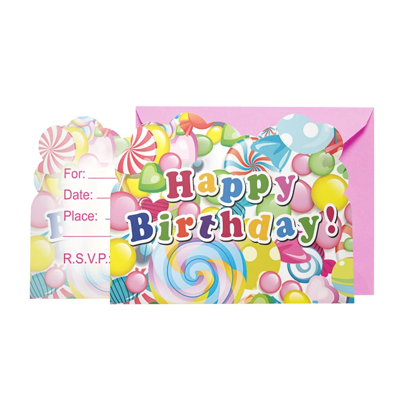 Милые конфеты тема вечерние тарелки салфетки с днем рождения Дети сувениры