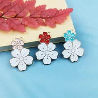jeque 10pcs double sided drip oil flower charms for necklaces pendants earrings diy colorful handmade jewelry finding making