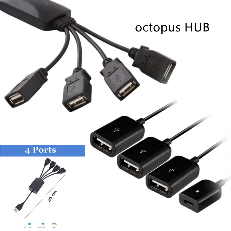 

Octopus USB Power 4 Port Mouse Accessories Smartphone Tablet Multi-function Android OTG Extender Hub Cable