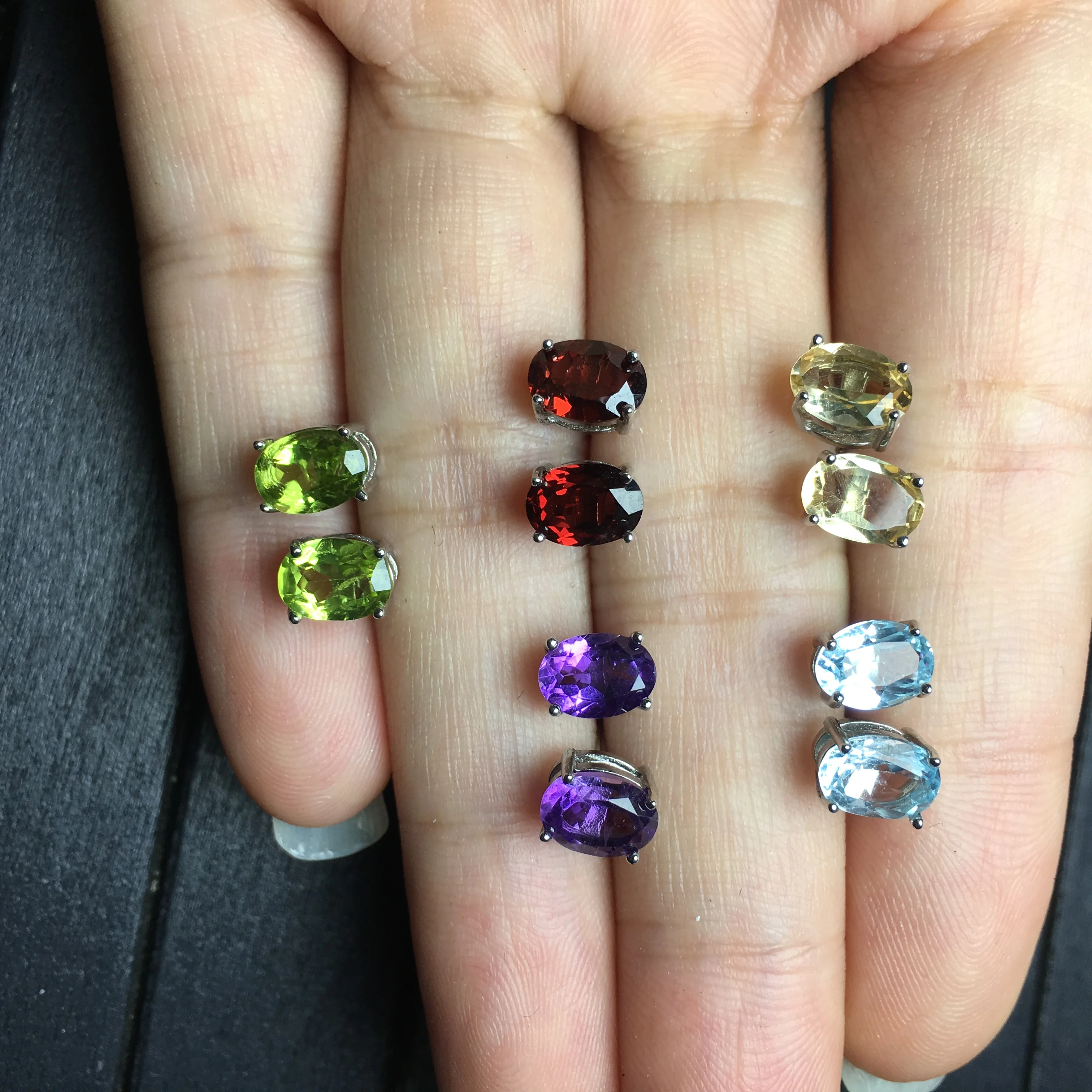 Заводская цена драгоценный камень антикварные серьги-гвоздики комбо подарочный