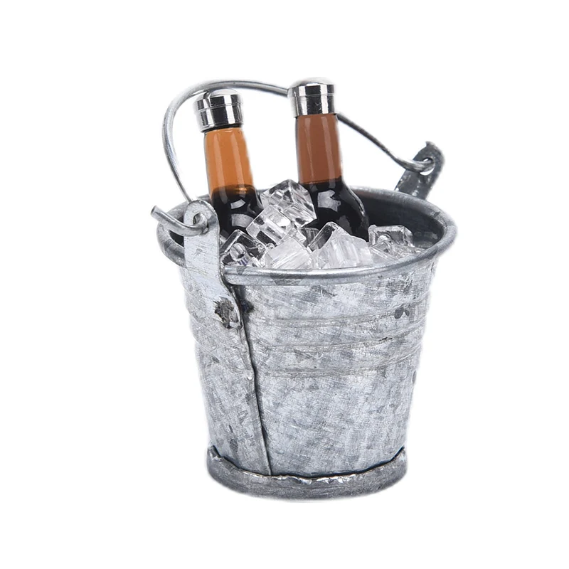 

1 Набор в масштабе 1/12 кукольный домик бутылка для пива ведро кубики льда чашки Dollouse мебель для украшения кукольного дома