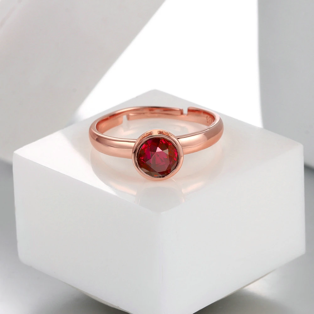 Женское кольцо с гранатом MoBuy MBRI007 регулируемое натуральным драгоценным камнем и