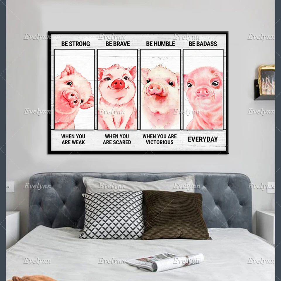 Постер для влюбленных свиней фермер фермерские подарки будьте сильными когда вы