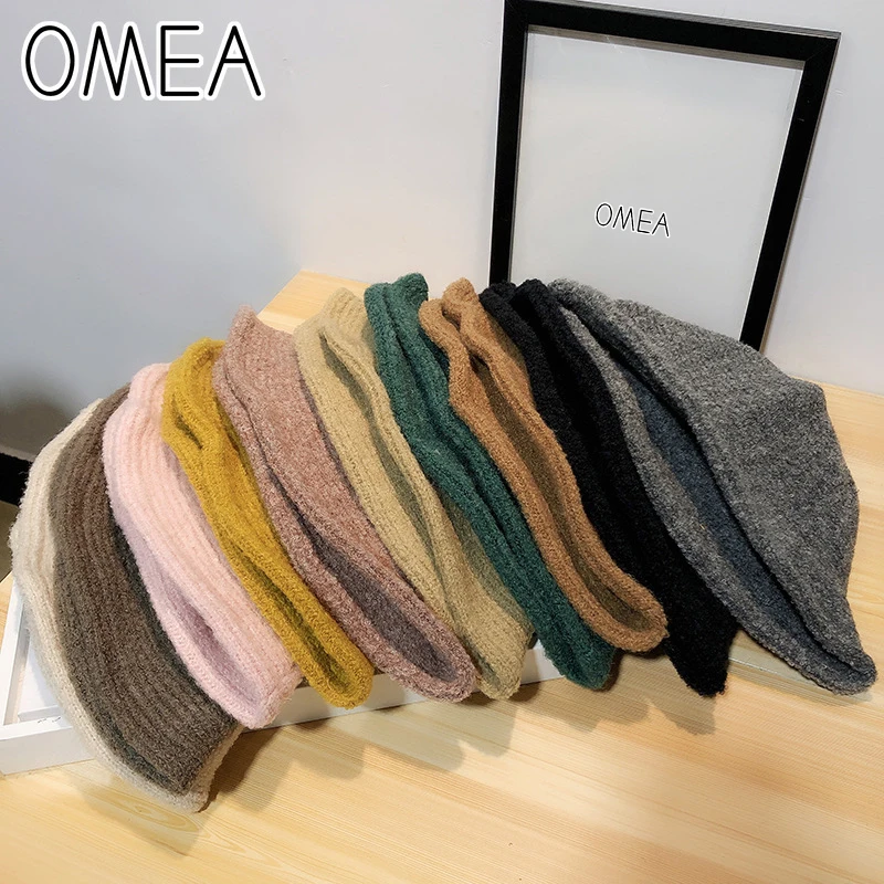 OMEA шапка из альпаки женские фетровые шапки шерсть Alpace женская зимняя шапка-ведро