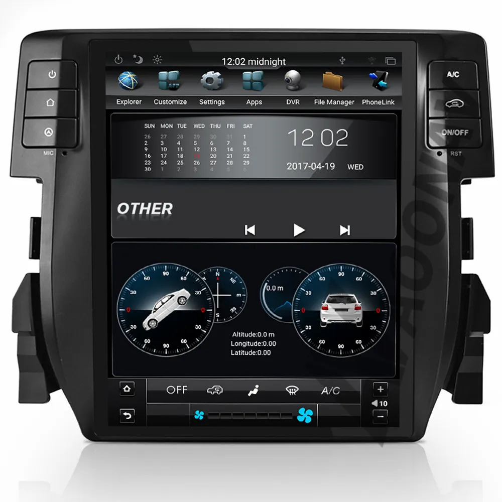 

AOONAV 12,1 дюймов Автомобильный Радио dvd-плеер вертикальный экран для HONDA ACCORD 7 2002 - 2007 поддержка carplay pure вокруг камеры